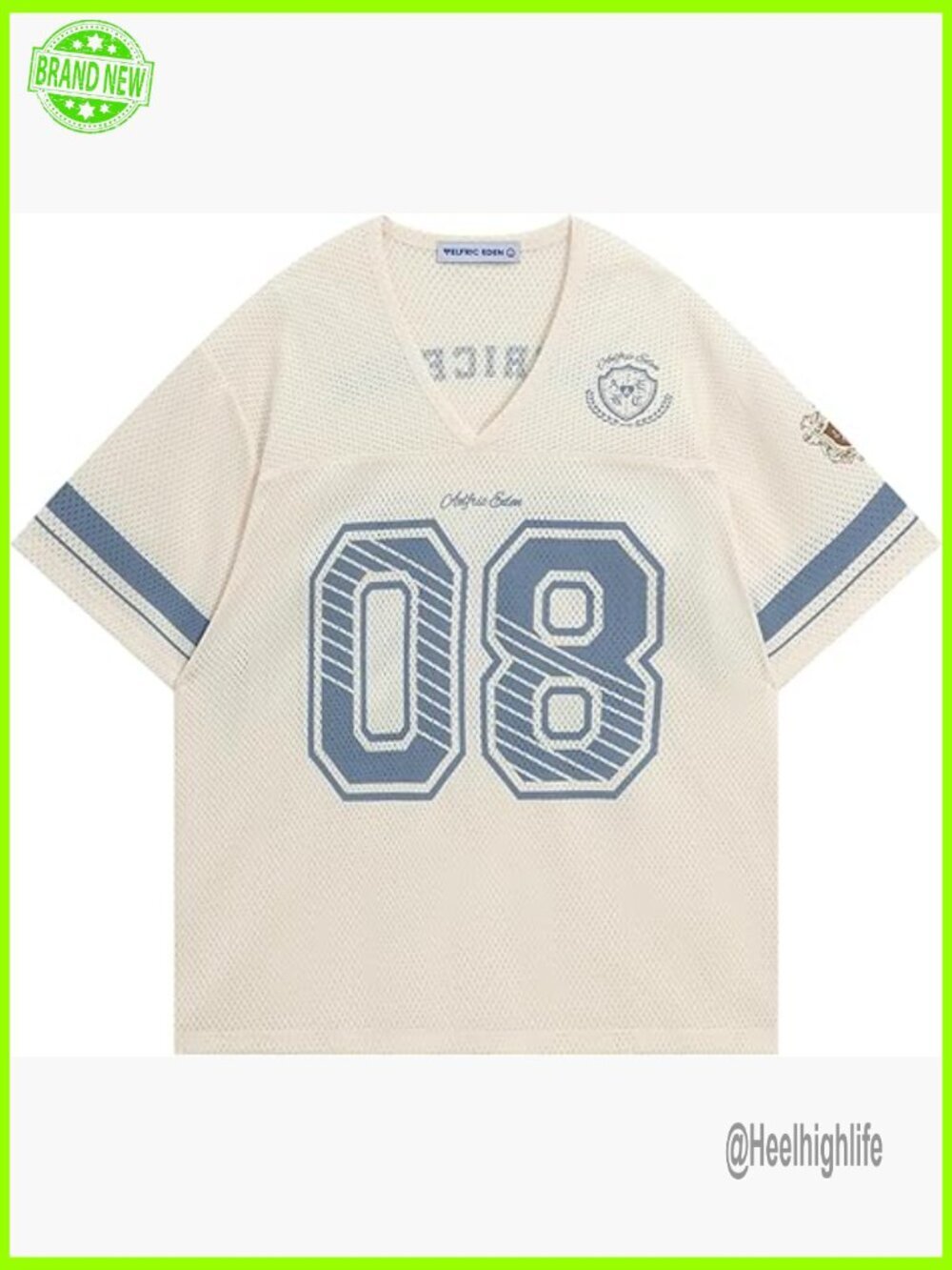 Oversized V-Neck Graphic Tee, Loose Fit, 100% Polyester, Streetwear Top